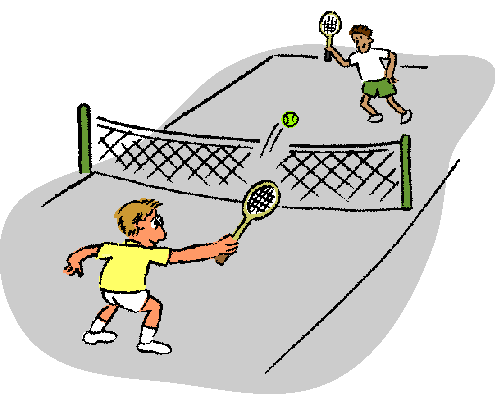 two tennis players playing