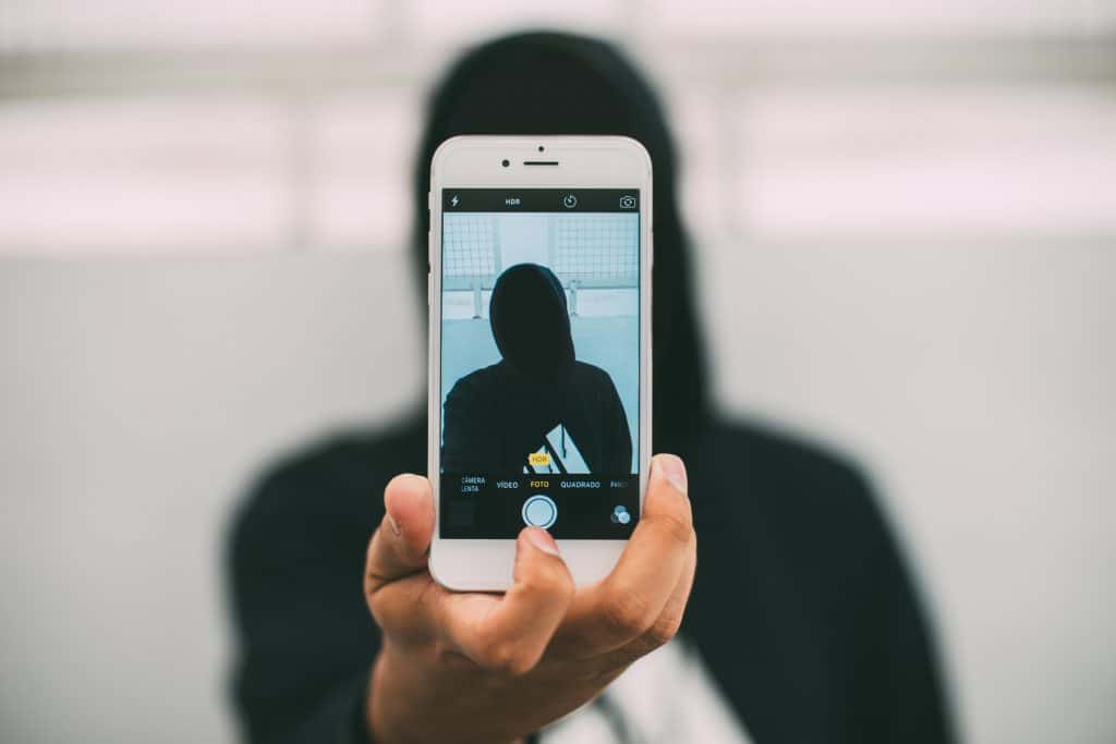 A person taking a selfie