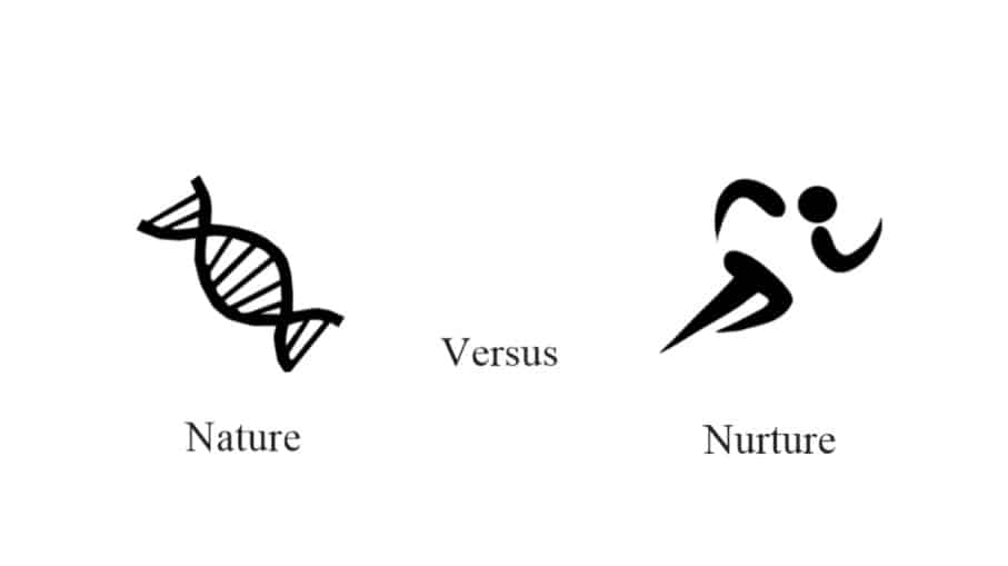 Image illustrating the difference between Nature and Nurture